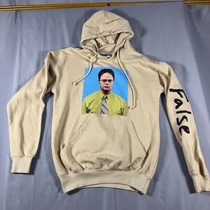 Dwight Schrute Mens Small Hoodie The Office Beige FALSE Ripple Junction Graphic